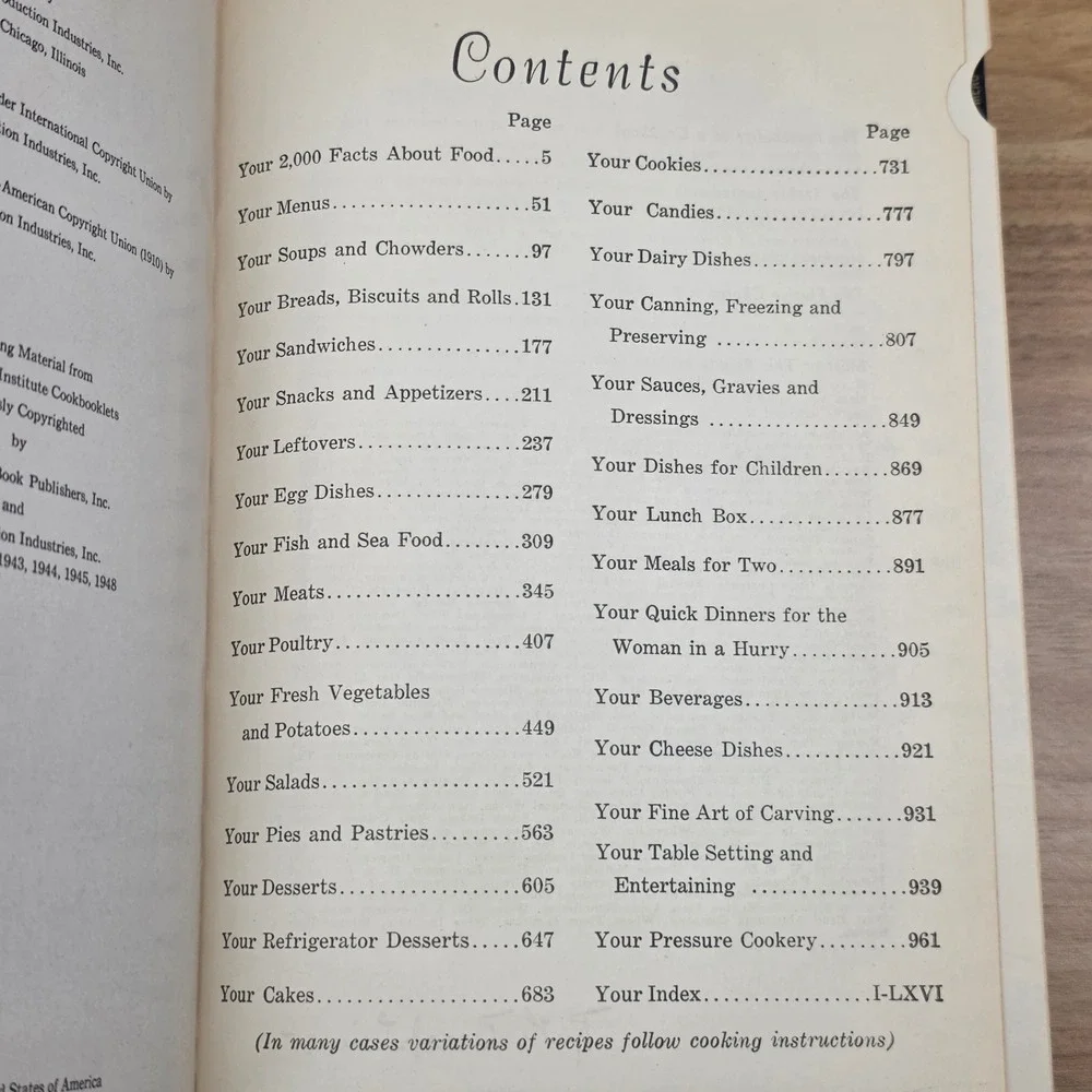 Culinary Arts Institute Encyclopedic Cookbook 1950 Illustrated Hardcover Vintage